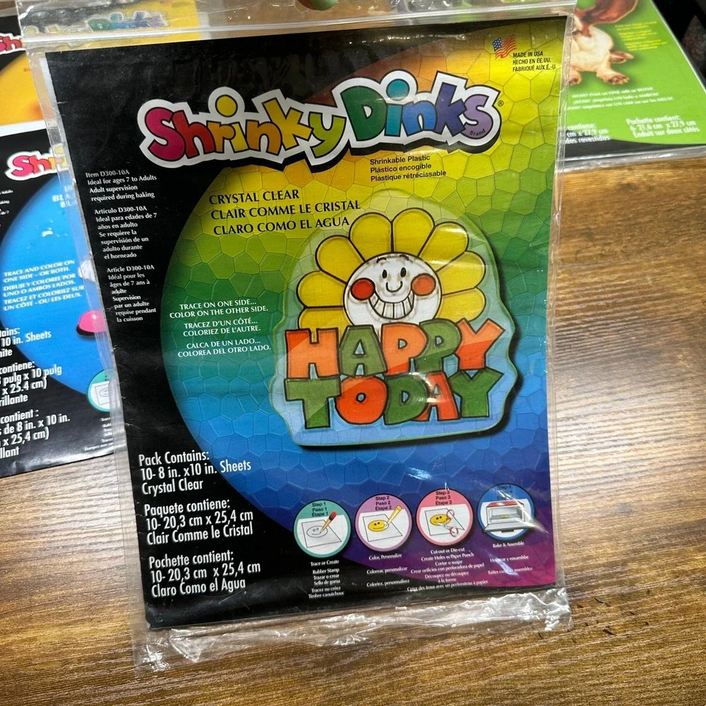 Shrinky Dinks Variety Pack‎ Ink Jet Crystal Clear Bright White Frosted 5 Sets